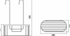 Jabonera Rejilla Baño Colgar Grifo Ovalada C08 AISI 304 Cromo – 30002C080120 – AQG