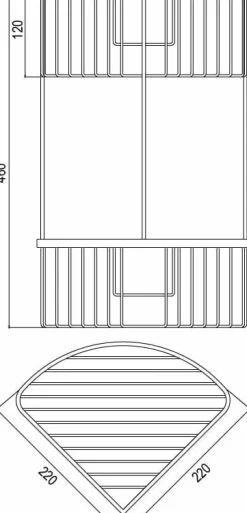 Jabonera Rejilla Baño Doble Triangular T11 AISI 304 Cromo – 30001T110120 – AQG