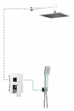 Kit De Ducha Empotrar, Conjunto De Ducha Bold Cromo Con Rociador – 19BOLEC20502 – AQG