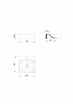 Lavabo Albus De 45X45 Sin Rebosadero Y Con Orificio Para Grifo – Gala – G1021901