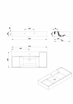 Lavabo Albus 100X45 Mural – Gala – G1020801