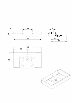 Lavabo Albus 80X45 Sobreencimera – Gala – G1021101