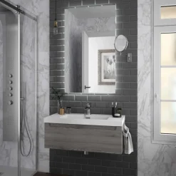 Lavabo De Carga Mineral Con Seno XL Y Dos Huecos Para Grifos- Toscana – Salgar