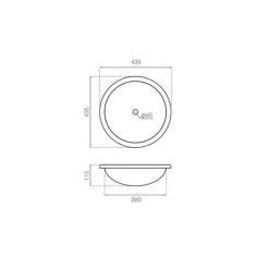 Lavabo De Encastre 40 Cm – 4075 – Relief – Bathco