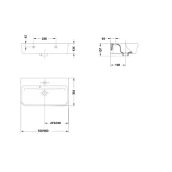 Lavabo Emma Square 55X35 Cm – – Gala – G2700501