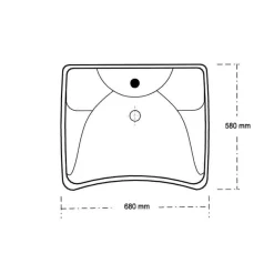 Lavabo En Porcelana Con Frente Cóncavo Con Grfio – Prestosan 860 – Presto Equip – 80601
