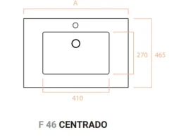 Lavabo F46 Rectangular Centrado – Torvisco Group – Extrafino