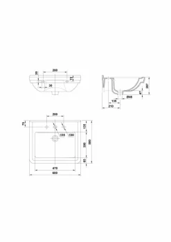 Lavabo Noble De 60 Cm Con Juego De Sujecion Blan – Gala – G1204001