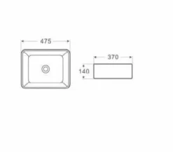 Lavabo Sobre Encimera Ceramico 475x370x140 Mm – 385374 – Qtro – Aquore