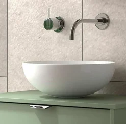 Lavabo Sobre Encimera De Cerámica Para Muebles De Fondo Reducido 32 Cm Diametro – Petit Round – Visobath