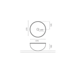 Lavabo Sobre Encimera Sin Rebosadero Acero Esmaltado 37×18 Cm – Mogro – Bathco