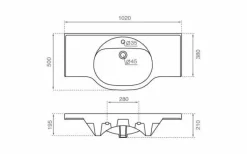 Lavabo Suspendido 80/100 Cm – Bucarest – Bathco