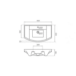 Lavabo Suspendido 80/100 Cm – Oslo – Bathco