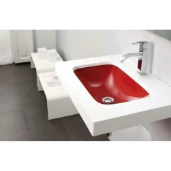 Lavabo Suspendido Con Seno En Rojo – Une / Une 01 – Bathco