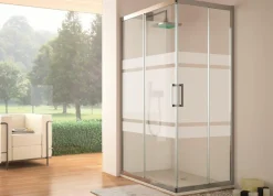 Mampara Angular De Ducha 2 Fijos + 2 Puertas Correderas – 300 TR607+607 16 – Kassandra