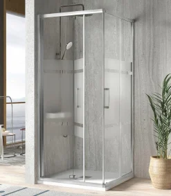 Mampara Angular De Ducha Plegable + Corredera Para Espacios Reducidos – Serie 300 TR705 + TR707 – Kassandra