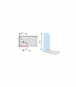 Mampara De Bañera Abatible Negro 6mm – Rita – RI570 – Kassandra
