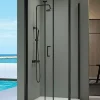 Mampara De Ducha Frontal Abatible Para Espacios Reducidos Perfil Negro – PI300 05 – Prisma – Kassandra