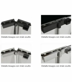 Mampara De Ducha Frontal Abatible Para Espacios Reducidos Perfil Negro – PI300 05 – Prisma – Kassandra