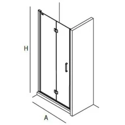 Mampara Frontal De Ducha De Puerta Abatible/plegable Altura 230 Cm – Serie Odense – Salgar