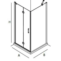 Mampara Frontal De Puerta Abatible/plegable Con Lateral Fijo – Serie Odense – Salgar