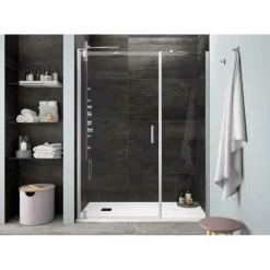 Mampara Frontal De Una Puerta Abatible Pivotante Con Fijo En Linea – Serie Malmö – Salgar