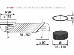 Manguito Inodoro Excéntrico Vertical Medida Ø 110mm – S495.021421 – Jimten