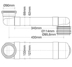 Manguito WC Plano Para Suelo 430 Mm – Drena