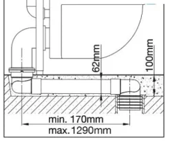 Manguito WC Rígido Extraplano Para Suelo 1290 Mm – Drena – 43450