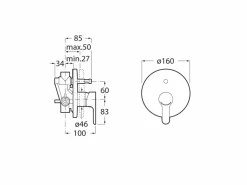 Mezclador Empotrado Para Baño-ducha – Roca – L20 – A5A0A09NB0