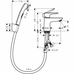 Mezclador Monomando De Lavabo Con Teleducha De Bide – Talis E – Hansgrohe