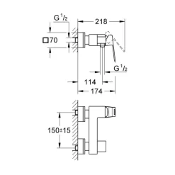 Monomando De Ducha – Eurocube – Grohe