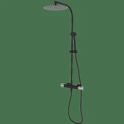 Monomando De Ducha Con Columna Negro Estilo Premium Colección AURA 75499752 – GRB Mixers