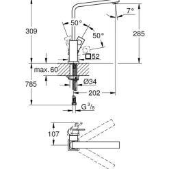 Monomando De Fregadero – Eurocube – Grohe