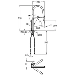 Monomando De Fregadero Negro Y Cromo – Concetto – Grohe – 31491000