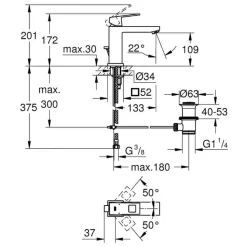 Monomando De Lavabo , Tamaño M – Eurocube – Groge