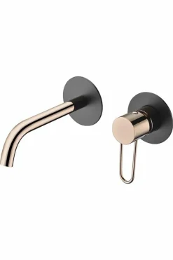Monomando Empotrado Lavabo Milos Negro Oro Rosa – GLI019/NOR – Imex