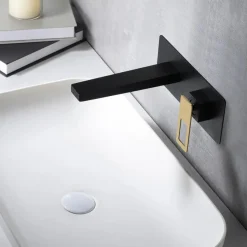 Monomando Empotrado Lavabo Suecia Negro Oro – BDC032-4NGOLD – Imex