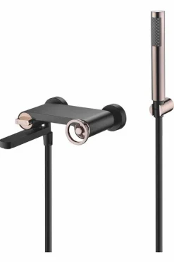 Monomando Kit Baño/ducha Olimpo Negro Oro Rosa – BDC033-4NOR – Imex