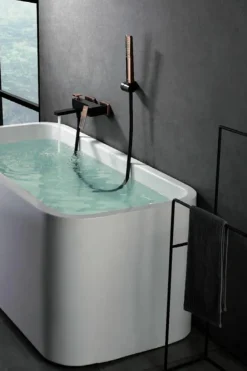 Monomando Kit Baño/ducha Suecia Negro Oro Rosa – BDC032-7NOR – Imex