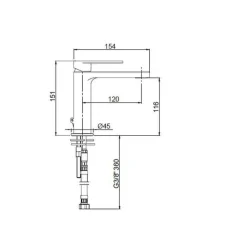 Monomando Lavabo Acabado Negro – Alpha – AQG