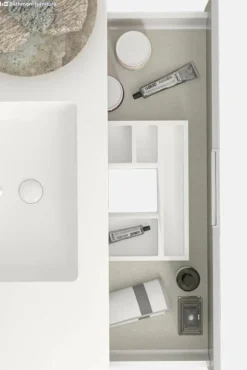 Mueble A Suelo Con 3 Cajones Y 1 Puerta + Encimera SolidCoat Surface Diva – Serie Life – Baños10
