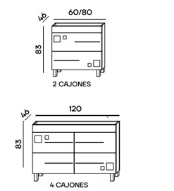 Mueble A Suelo Dos Cajones Y Lavabo Cerámico Blanco Brillo – Claudia/Tania – Muebles Jumar
