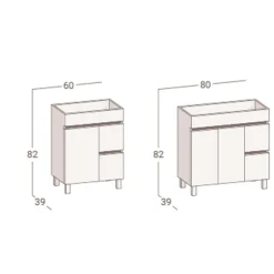 Mueble A Suelo Y Lavabo Fondo 39 Cm – Torvisco Group – Sil