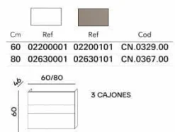 Mueble Suspendido 3 Cajones Capuccino – Canela – Muebles Jumar