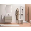 Mueble Suspendido 2 Cajones Con Patas Decorativas, Acabado Macchiato Y Lavabo Porcelana Veneto – Monterrey – Salgar