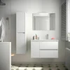 Mueble Suspendido 2 Cajones Y 1 Puerta Con Lavabo 850 Mm Coqueta Izquierda – Noja – Salgar