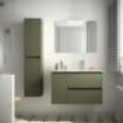 Mueble Suspendido 2 Cajones Y 1 Puerta Con Lavabo 850 Mm Coqueta Izquierda – Noja – Salgar