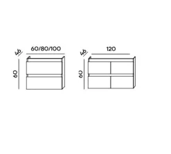 Mueble Suspendido 2 Cajones + Lavabo Ceramico Roble Nudos/blanco Brillo – Neus – Muebles Jumar