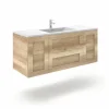 Mueble Suspendido 2 Cajones + 2 Puertas Compacto + Encimera Ceramica Center, Alta Calidad – Lineal – Urban – Aja